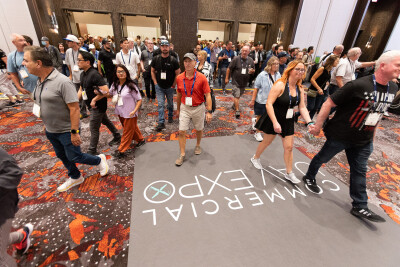 Crowd entering the Exhibit Hall at Commercial UAV Expo 2025